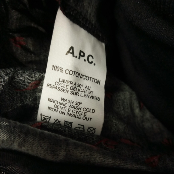 A.P.C. Black short Romper with Red Flowers M - Picture 10 of 11